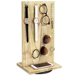New in Box - rotating jewelry/accessory holder, oak color